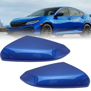 Par de tapas de espejos retrovisores laterales azules izquierda y derecha para Honda Civic 2016 2017 2018-2021 - Imagen 1 de 14