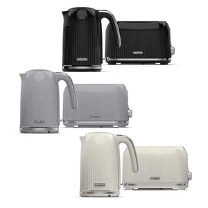 GEEPAS Fluted Collection 2 Slice Bread Toaster & 1.7L Cordless Electric Kettle - Picture 1 of 37