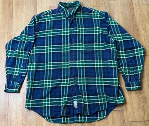 Vintage Abercrombie Big Hemden Baumwolle XXL Knopf blau grün kariert - Bild 1 von 4