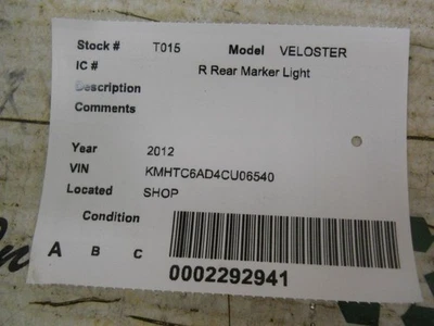VELOSTER  2012 Side Marker Lamp, Rear 252272 - Изображение 1 из 4