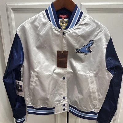 NEW Retro Philadelphia Phillies MLB Satin Crop Jacket Mitchell Ness Women's 2XL - Image 1 of 4