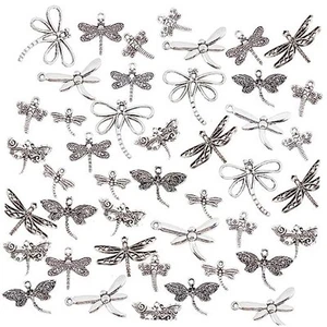 90pcs 9 Styles Dragonfly Charms Flying Animal Charms Alloy Tibetan Pendants - Picture 1 of 6