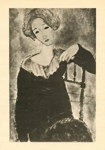 Amedeo Modigliani ""Accompagnatrice bionda donna"" stampato nel 1926 - Foto 1 di 1
