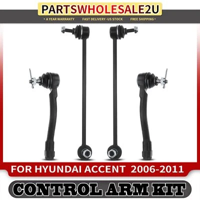 4 торцевых звена переднего анкерного стержня и стабилизатора для Hyundai Accent 2006 2007-2011 - Изображение 1 из 4