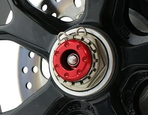 DUCATI Hypermotard Red Rear Spindle Bobbins by Evotech Performance - Imagen 1 de 4