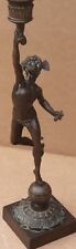 Bronze Statue Candle Holder Woman Antique (See Condition Report)