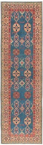Kazako Annodato a Mano Tappeto Orientale 284x82 cm-Fine Nomadic Tappeto Runner - Picture 1 of 15