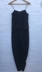 ZARA Spaghetti strap jumpsuit with lace embellishment Size S Great Condition - Picture 1 of 7