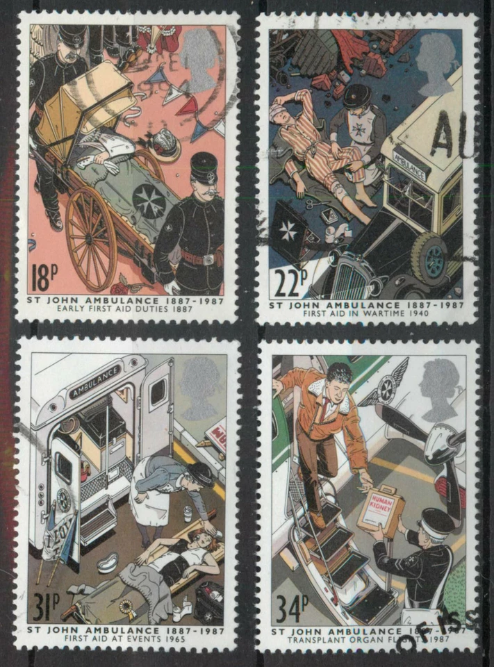 GB 1987 St John Ambulance Brigade set SG 1359-1362 used B355 *COMBINED POSTAGE* - Image 1 of 1