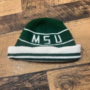 Vintage Michigan State University MSU Spartans Winter Beanie Mütze Made in USA - Bild 1 von 6