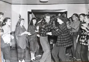 1940’s VTG GROUP PHOTO LOT 2 College School Girls & Boys At Michigan State Dance - Picture 1 of 3