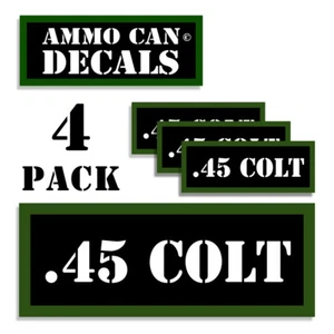 45 COLT Ammo Can LABELS STICKERS DECALS for Ammunition Cases 3"x1.15" 4 pack - Picture 1 of 4