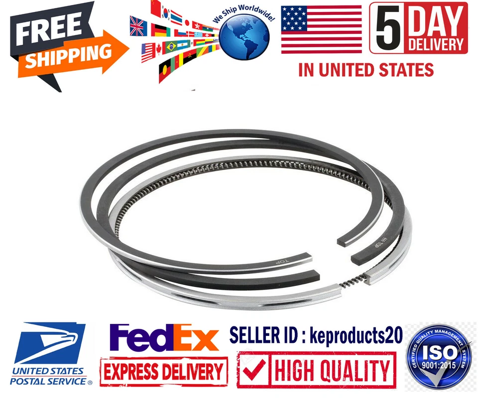 Piston Rings Set 95mm STD Fits for Namura Yamaha YFZ450 YFZ450R & YFZ450X - Image 1 of 3