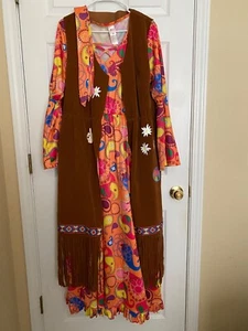 Morph Long Hippie Costume for Women 70s Hippie/60s Retro Style XL - Picture 1 of 3
