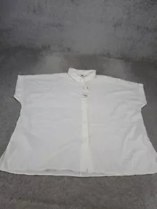 Uniqlo Shirt Womens Large Button Up Short Sleeve Short Sleeve NEW - Picture 1 of 8