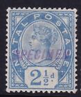 South Africa - Natal Qv Sg113s 2½D Bright Blue Specimen Ovpt - Mounted Mint