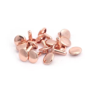 100PCS 9mm Rainbow Double Cap Rivets Rose Gold Studs for Bags & Leather Craft - Picture 1 of 3