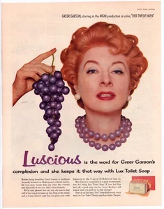 Print Ad Lux Soap Greer Garson 1954 Her Twelve Men Grapes Full Page 13.5"x10.5" - Picture 1 of 1