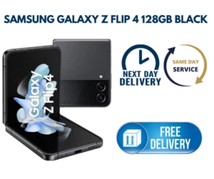 SAMSUNG GALAXY Z Flip 4 Black 128GB 5G Unlocked SMARTPHONE Single Sim - Afbeelding 1 van 11