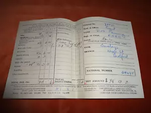 WW2. ORIGINAL OFFICERS PAYSLIP 1941. R.A.S.C. WORLD WAR 2 EPHEMERA. - Picture 1 of 1