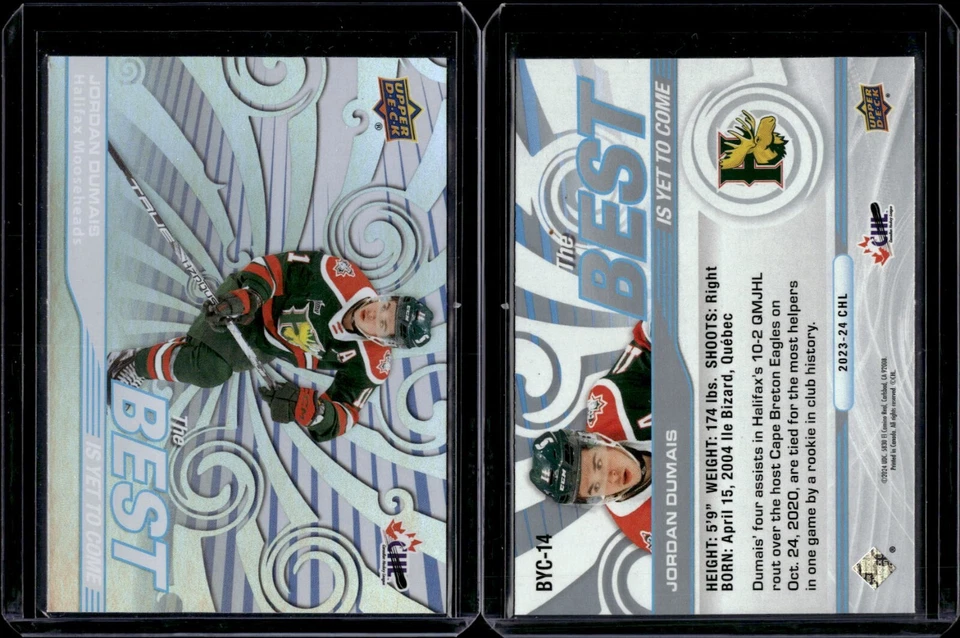 2023-24 Upper Deck CHL The Best Is Yet To Come #BYC-14 Jordan Dumais - Image 1 of 2