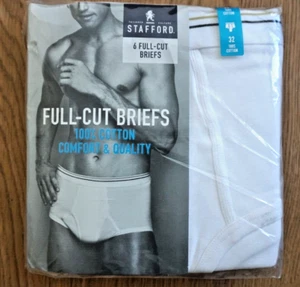 STAFFORD 6 FULL CUT BRIEFS 100% COTTON COMFORT & QUALITY SZ.32 NEW - Picture 1 of 2
