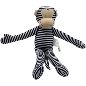 ALIMROSE Give Inspire Play Blue Striped Sock Monkey - Picture 1 of 8