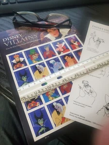 USPS Postage Stamps Sheet of 20 for First CLass Letter Disney Vilians - Picture 1 of 1