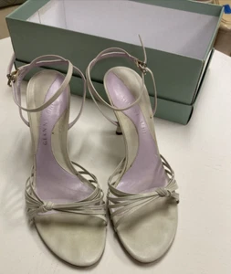 Sandalias Gianni Bini Tirantes 3" Tacones Punta Abierta Arroz/Beige/Blanco Abierto Talla 8.5 M - Imagen 1 de 7