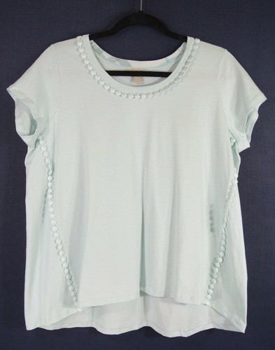 NUOVA camicia Burberry Brit cotone finiture all'uncinetto blu come nuovo taglia M #T558