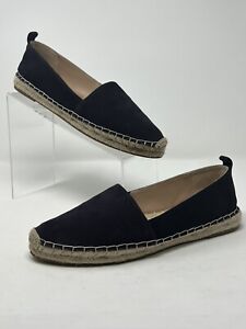 Banana Republic Womens Navy Blue leather upper Espadrilles Slip on Shoes Size 9M