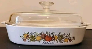 Vintage Corning Ware L Echalote" Spice of Life 2.5 Liter Casserole Dish w/Lid - Picture 1 of 5