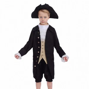 Colonial Costume Boys 18th Century 4-16Y Cosplay America Revolution Outfit - Picture 1 of 15