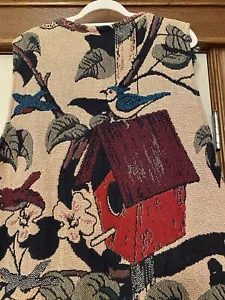 Gilet coperta donna vintage motivo uccellino uccellino taglia OS - Foto 1 di 5