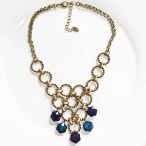 New 16" Lia Sophia Glass Collar Necklace Gift Vintage Lady Party Holiday Jewelry - Picture 1 of 3