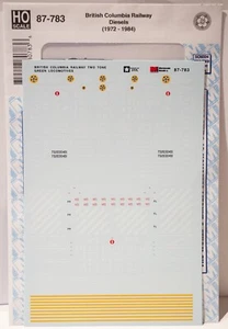 Microscale Decal #87-783 British Columbia Railway - BC Rail -- Diesels (Two-Tone - Picture 1 of 1