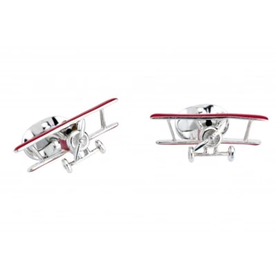 Deakin & Francis Sterling Silver and Enamel Biplane Cufflinks - Image 1 of 4
