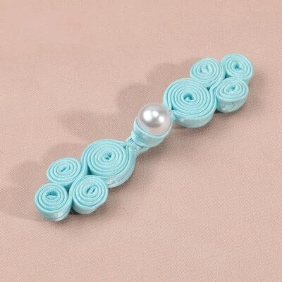 1 Pair Beaded Frog Button Faux Pearl Buttons Chinese Retro Decor for Cheongsam - Image 1 of 4