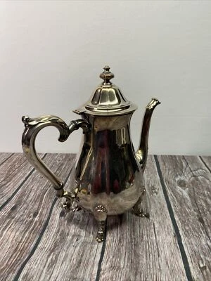 Vintage Oneida USA Silverplate Footed Coffee Tea Pot 11" Tall  - Image 1 of 4