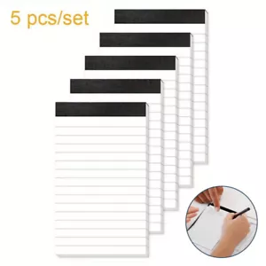 5 Pack Note Pads 3X5 Inch Paper of White Small Notepads for Work Study Lined US - Picture 1 of 11