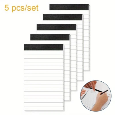 5 Pack Note Pads 3X5 Inch Paper of White Small Notepads for Work Study Lined US - Image 1 of 4
