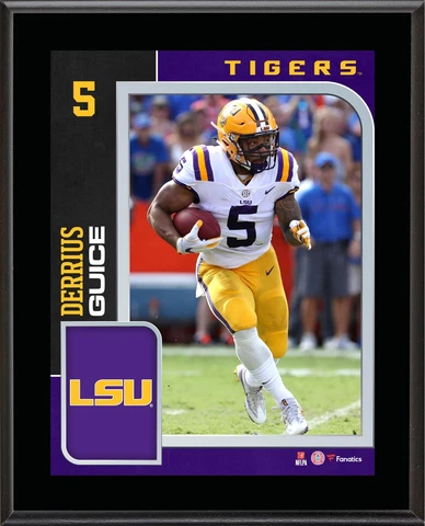 Derrius Guice LSU Tigers 10.5' x 13' Sublimated Player Plaque Cover