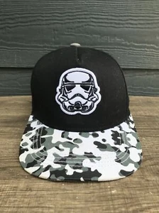 Star Wars Storm Trooper Baseball Cap Hat BLK Camo Visor L/XL 8+ years Snap Back - Picture 1 of 10