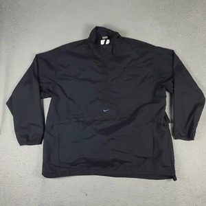 Nike Jacket Mens XL Black Vintage Y2K Swoosh 1/2 Zip Pullover Windbreaker * - Picture 1 of 12
