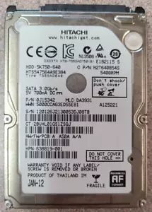 640 GB 2.5" Laptop Hitachi HDD W/ Microsoft Windows 10 HOME or PRO installed - Picture 1 of 1