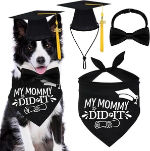 Gorra y vestido de graduación de perro 2025 con borla dorada 2025 para grande, negro  - Imagen 1 de 7