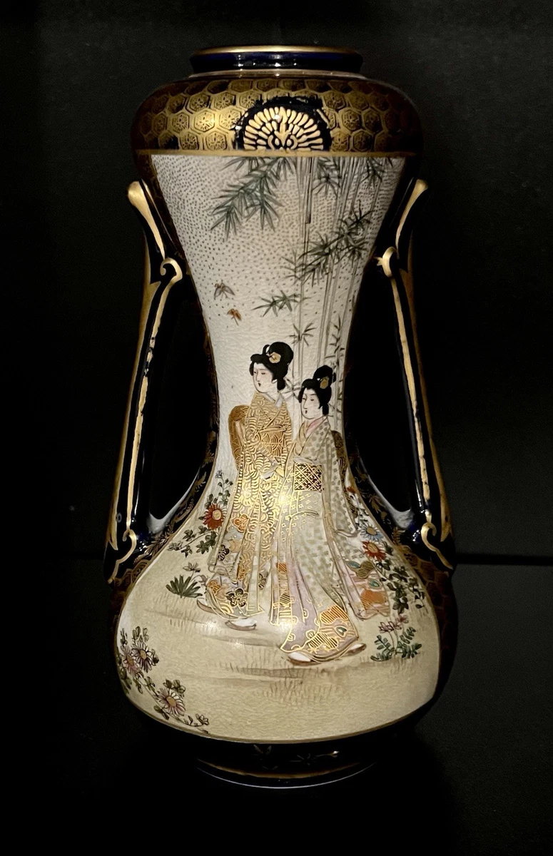 艺妓花瓶日本古董花瓶| eBay