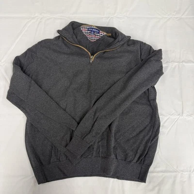 Report Collection Sweater Mens 2XL Gray Cotton Quarter Zip Mock Neck Pullover - Image 1 of 4