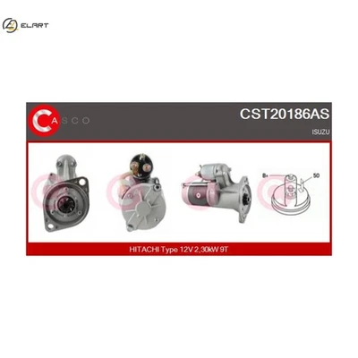 STARTER CST20186AS FOR ISUZU D-MAX RODEO/Pickup 4JA1-TC 2.5L 4JH1-TC 3.0L 4cyl - Image 1 of 4