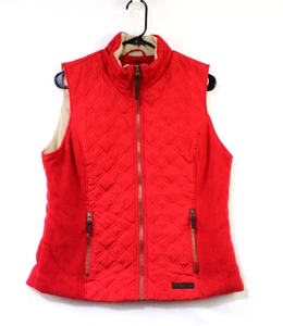 GH Bass & Co. Women's Size Medium Red Quilted Vest Zipper Pockets - Picture 1 of 8